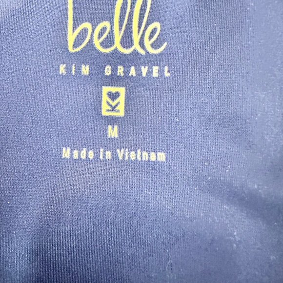 Belle by Kim Gravel Women’s Leggings Size M Navy Aqua Colorblock Hidden Pocket - Picture 10 of 10